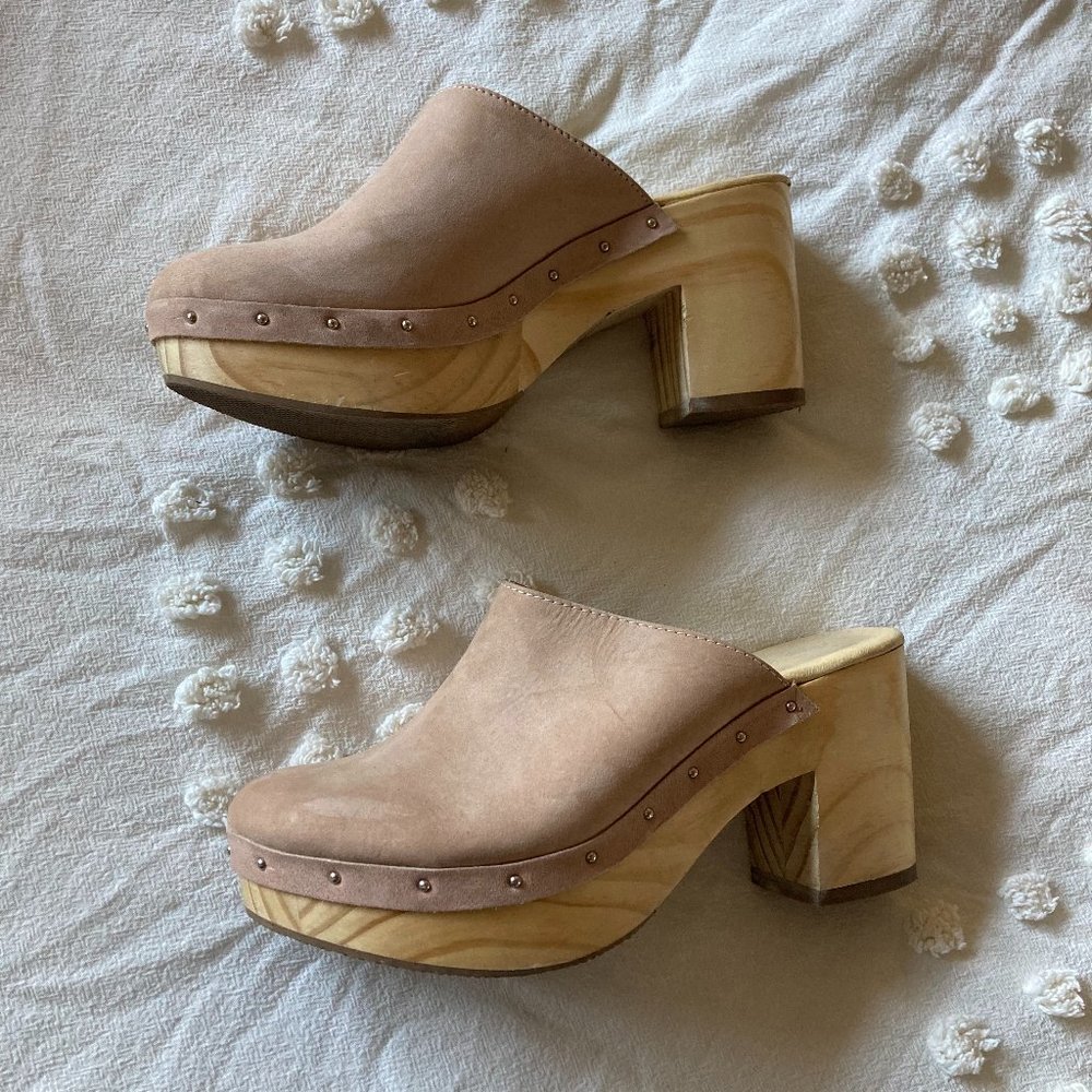 Anthropologie Blush Clog Heel